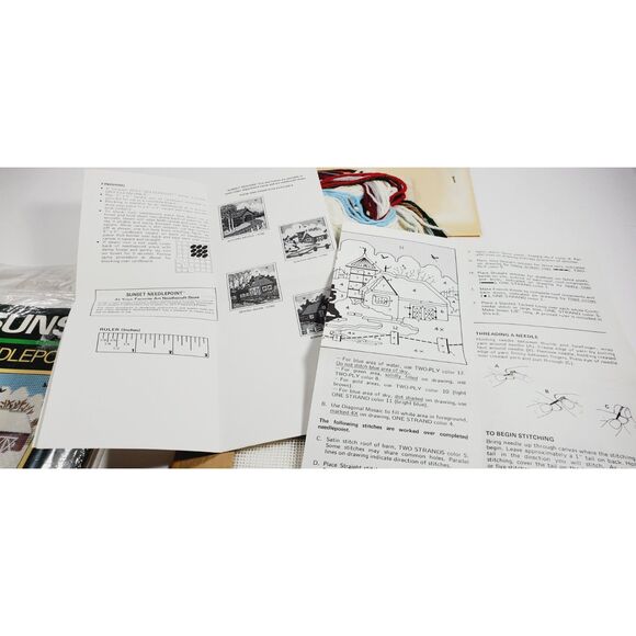 Sunset Needlepoint Winter Barn 5749 Vintage Yarn Art Kit Complete - Picture 5 of 8